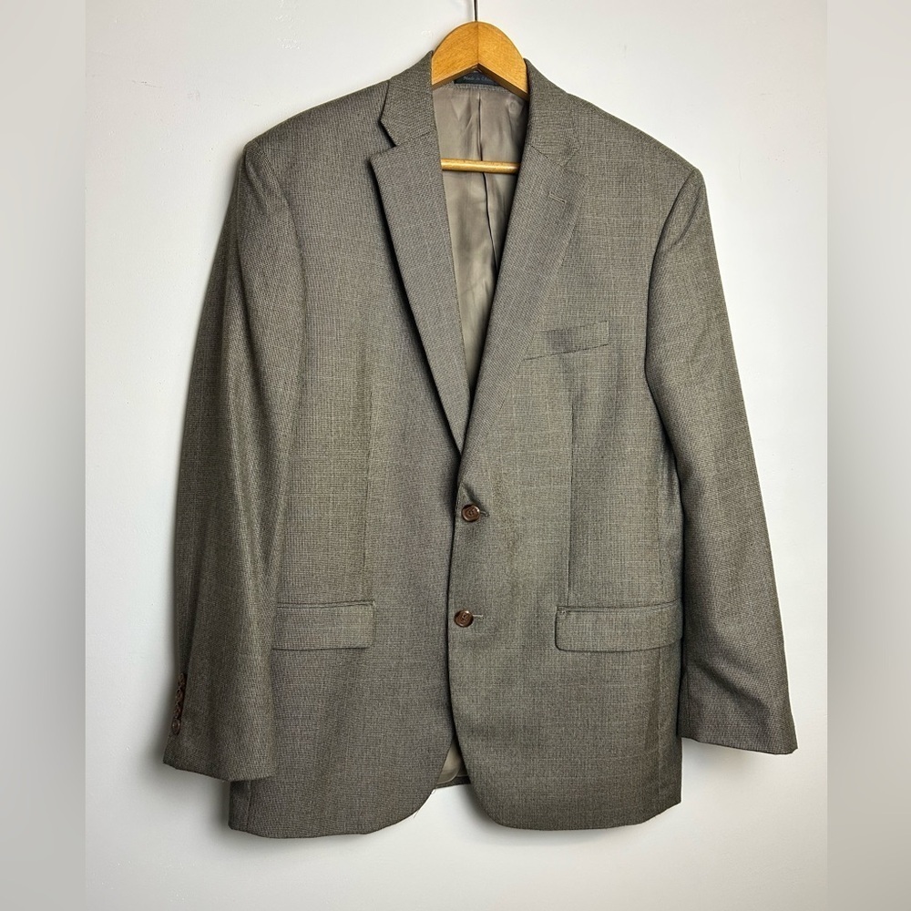 Lauren Ralph Lauren Men’s Blazer Jacket Sz 40r Academia Preppy Herringbone Brown